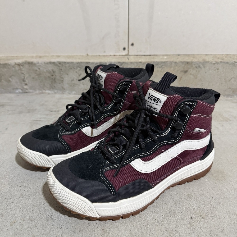 Vans UltraRange EXO Hi MTE Suede Sneakers - Maroon/Black - Women's 7 / Men's 5.5